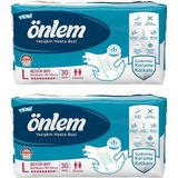 Önlem Yetişkin Hasta Bezi L 30 Adet x 2 Paket Sızdırmaz Koruma ve Islaklık Göstergesi ile