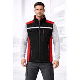 Önlemiş Önlem Iş | Siyah Kırmızı Softshell Yelek Erkek Reflektörlü Çok Cepli Iş Yeleği Outdoor - Siyah - Kırmızı