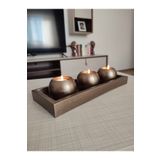 Online 3 Lü Dekoratif Tombik Mumluk (27 CM) Tealight Mumlar Ücretsiz Gönderilecektir.