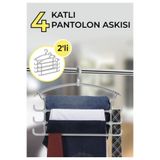 Online Home Market 2 Adet 4 Bölmeli Pantolon Askısı ,ceket Askısı 360 Derece Dönebilir