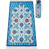 Online Ipek Dokulu Taşıma Çantalı Seccade (Desen 9)