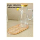 Online Kapında 1 Adet Bambu 2 Bölmeli Yağdanlık Altlığı, Yağdanlık Standı,Sabunluk Standı