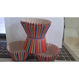 Online Kapında 100 Adet Desenli Kağıt Muffın Cupcake Kalıbı Renkli Kağıt