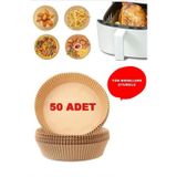 Online Kapında 50 Adet Yuvarlak Model Airfryer Pişirme Kağıdı Hijyenik Yağlı Kağıt Havalı Fritöz