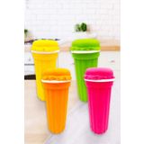Online Kapında Lüks Vakumlu Büyük Boy Neon Makaron Erzak Kutusu Eşya Saklama Kabı 4 Adet 0,900 ml