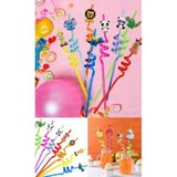 Online Kapında Lüks12 Adet Sevimli Emojili Plastik Pipet Kıvrımlı Renkli Emojili Kokteyl Pipet +1 Temizleme Fırçası
