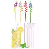 Online Kapında Mutfa-00330 6 Adet Sevimli Emojili Kokteyl Plastik Pipet Ve 6 Adet Cam Pipet +1 Temizleme Fırçası