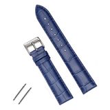 Online Kordon Casio Saat Uyumlu Croco Baskılı Lacivert Renk Deri Saat Kordonu Kayışı - 18 mm