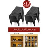 onlinecadde 10 Adet Tekli Ayakkabı Rampası Ayakkabı Düzenleyici Dolap İçi Organizer