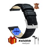 onlinekordon 20mm Siyah Krokodil Desenli Hakiki Deri Saat Kordonu Kayışı Akıllı Pimli