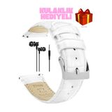 onlinekordon ⌚ 22mm Saat Uyumlu Beyaz Renk Croco Baskılı Deri Saat Kordonu Kayışı 46mm Akıllı Pimli