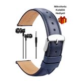 onlinekordon ⌚ 22mm Saat Uyumlu Lacivert Renk Klasik Model Deri Saat Kordonu Kayışı 46mm Akıllı Pimli