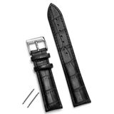 onlinekordon Fossil 16mm Saat Uyumlu Siyah Renk Croco Baskılı Deri Saat Kordonu Kayışı