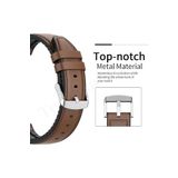 onlinekordon Fossil 22mm Fs4735 Uyumlu Kahverengi Hakiki Deri Silikon Kaplama Saat Kordonu Kayışı 46mm