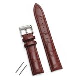 onlinekordon Fossil 22mm Saat Uyumlu Koyu Kahverengi Renk Croco Baskılı Deri Saat Kordonu Kayışı