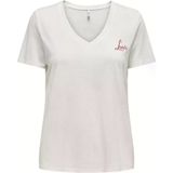 ONLNEW BELLE S/S LOVE V-NECK TOP BOX JRS Kadın T-Shirt 15343216