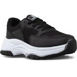Onlo Ayakkabı DRK.140 Siyah Bağlı Kalın Taban Sneaker Kadın Spor Ayakkabı - 00-Siyah