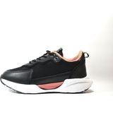 Onlo Ayakkabı FT.126 Siyah Yüksek Taban Sneakers Kadın Spor Ayakkabı - 010-Siyah