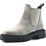 Onlo Onloshoes Q.617 Hakiki Deri Nubuk Gri Kalın Topuk Kadın Bot