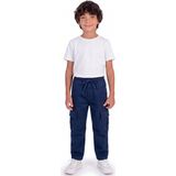 Onloox Erkek Çocuk Lacivert Pamuklu Gabardin Dar Paça Regular Kesim Kargo Cepli Pantolon (1.5-5 Yaş) - 2 Yaş