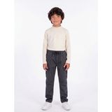 Onloox Erkek Füme Pamuklu Gabardin Dar Paça Regular Kesim Kargo Cepli Beli Lastikli Pantolon (6-9 Yaş)