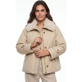 Onloox Taş Polyester Kumaş Çıkarılabilir Kürk Yaka Su Itici Özellikli Şişme Kaban