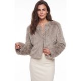 Onloox Vizon Polyester Kumaş Suni Kürklü Astarlı Detaylı Standart Form Ceket Mont