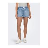 ONLPIERCE PULL-UP DNM TRACK SHORTS Kadın Light Blue Denim Şort - 15319174 Mavi Light Blue Denim