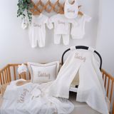 Onlu Penye Set Erkek Bebek Hastane Çıkışı - Ekru-001 - 0 - 1 Ay