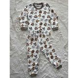 Önlüklü Köpek Desenli Pijama Takımı - Kahverengi - 8 Yaş