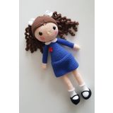 Önlüklü Öğrenci Bebek Amigurumi Organik Oyuncak