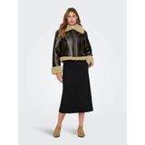 Onlverona Faux Bonded Jacket Kahverengi Kadın Deri Mont 15322434