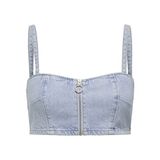 ONLY 15289250 Kadın Tişört, Light Blue Denim, XL