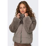 Only 15292945 Onlwanja Fur Puffer Walnut Kadın Mont - Gri - S