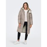 Only 15294681 Onlvilma Down Long Coat CC OTW Açık Kahverengi Kadın Mont