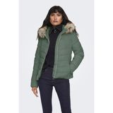 Only 15300254-FW Onlellan Quılted Hood Jacket cc Otw Kadın Kaban - M - Yeşil