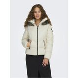 Only 15322003 Onlfever Short Puffer Bırch Kadın Mont - Ekru - XL