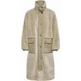 Only 15325211 Onlsascha Contrast Sherpa Jacket cc Otw Kadın Kürklü Kaban - Yağ Yeşili