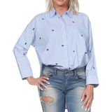 Only 15354754 Cizgili Kadin Gomlek - Mavi Cizgili - S - Mavi Çizgili