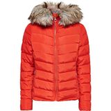 Only Açık Kırmızı Kadın Mont Onlellan Quılted Hood Jacket cc Otw - XS