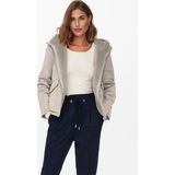 Only Bayan Çift Taraflı Kapüşonlu Peluş Mont 15208777 - Bej - XL