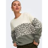 Only Bayan Desenli Örme Kazak 15294969 - Gri - XS