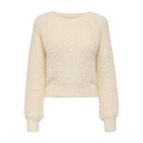 ONLY Bayan Kazak ONLLULU LS RIB SHORT O-NECK CC KNT (DE/NL/SE/PL, Alfanümerik, S, Regular, Regular, cloud dancer)