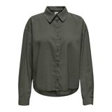 ONLY Bayan Onlaris Life Ls Plead Shirt WVN bluz, Kambaba, M