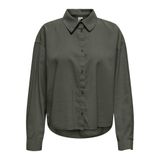 ONLY Bayan Onlaris Life Ls Plead Shirt WVN bluz, Kambaba, S