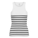 ONLY Bayan Onlkenya Rib Stripe Tank Top Cs JRS Tanktop, Parlak beyaz/şeritler: siyah, S