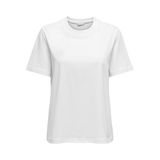 ONLY Bayan Onlmonja S/S Tee JRS Noos kısa kollu tişört, yuvarlak yakalı, normal kalıp, temel tarz, Beyaz, L
