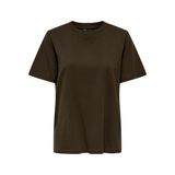 ONLY Bayan Onlmonja S/S Tee JRS Noos kısa kollu tişört, yuvarlak yakalı, normal kalıp, temel tarz, Demir fincan, S
