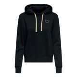 ONLY Bayan Onlnoli L/S Heart Hood SWT kapüşonlu kazak, Siyah, S