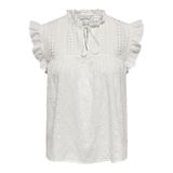 ONLY Bayan Onlreva Life S/L Emb Top WVN Noos bluz üst, Beyaz, XS